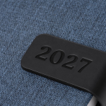 Agenda RPET com fecho magnético em tamanho A5 cor azul acinzentado vista detalhe 2