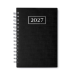 Agenda A5 com argolas e capa em pele sintética cor preto segunda vista