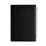 Agenda A5 com argolas e capa em pele sintética cor preto