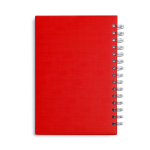 Agenda A5 com argolas e capa em pele sintética cor vermelho