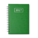 Agenda A5 com argolas e capa em pele sintética cor verde segunda vista