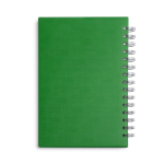 Agenda A5 com argolas e capa em pele sintética cor verde