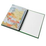 Agenda A5 com argolas e capa em pele sintética cor verde vista detalhe 3