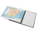 Agenda A5 com argolas e capa em pele sintética cor verde vista detalhe 4