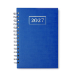Agenda A5 com argolas e capa em pele sintética cor azul real segunda vista