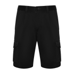 Bermudas de poliéster e algodão com bolsos 250 g/m2 Roly Vitara cor preto segunda vista