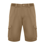 Bermudas de poliéster e algodão com bolsos 250 g/m2 Roly Vitara cor camel segunda vista