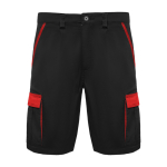 Bermudas de trabalho de poliéster e algodão 250 g/m2 Roly Tahoe cor vermelho segunda vista