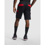 Bermudas de trabalho de poliéster e algodão 250 g/m2 Roly Tahoe cor vermelho quarta vista de uso