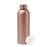 Garrafa térmica de aço inoxidável com acabamento brilhante 550 ml cor rosa ouro primeira vista de uso