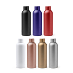 Garrafa térmica de aço inoxidável com acabamento brilhante 550 ml cor rosa ouro vista detalhe 3