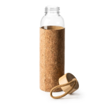 Garrafa de vidro com manga de cortiça natural 500 ml cor natural vista detalhe 3