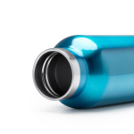 Garrafa de aço inoxidável com tampa de bambu e pega dobrável 500 ml cor preto vista detalhe 2