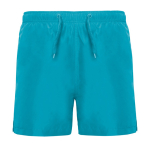 Calções de banho poliéster 2 bolsos laterais 100 g/m2 Roly Direct Aqua cor turquesa segunda vista