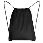 Mochila de cordão de poliéster 210D com ilhós metálicos cor preto segunda vista