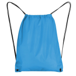 Mochila de cordão de poliéster 210D com ilhós metálicos cor preto segunda vista
