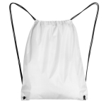 Mochila de cordão de poliéster 210D com ilhós metálicos cor branco segunda vista