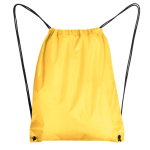 Mochila de cordão de poliéster 210D com ilhós metálicos cor amarelo segunda vista