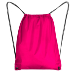 Mochila de cordão de poliéster 210D com ilhós metálicos cor cor-de-rosa segunda vista