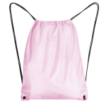 Mochila de cordão de poliéster 210D com ilhós metálicos cor cor-de-rosa claro segunda vista