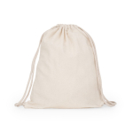 Mochila de cordão natural de algodão com cordão ajustável cor natural segunda vista