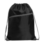 Mochila de cordão multiusos com bolso com fecho de correr frontal cor preto segunda vista