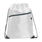 Mochila de cordão multiusos com bolso com fecho de correr frontal cor branco segunda vista