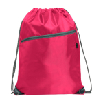 Mochila de cordão multiusos com bolso com fecho de correr frontal cor cor-de-rosa segunda vista