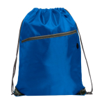 Mochila de cordão multiusos com bolso com fecho de correr frontal cor azul real segunda vista