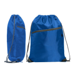Mochila de cordão multiusos com bolso com fecho de correr frontal cor azul real vista detalhe 1