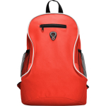 Mochila barata de poliéster com diversos compartimentos Travel cor vermelho segunda vista