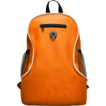 Mochila barata de poliéster com diversos compartimentos cor cor-de-laranja segunda vista