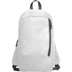 Mochila de poliéster com bolso frontal e alças ajustáveis cor branco segunda vista