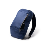 Mochila de poliéster com bolso frontal e alças ajustáveis cor azul real vista detalhe 1
