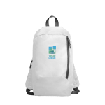 Mochila de poliéster com bolso frontal e alças ajustáveis vista principal