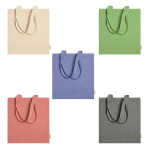 Saco de algodão reciclado colorido resistente 8 kg 120 g/m2 Eco Recycle cor vermelho vista detalhe 1