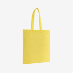 Saco non-woven com asas compridas termosseladas e resistência 6 kg cor amarelo primeira vista de uso