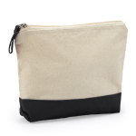 Nécessaire algodão bicolor fecho de correr/puxador a condizer 280 g/m² cor preto primeira vista de uso