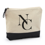 Nécessaire algodão bicolor fecho de correr/puxador a condizer 280 g/m² cor preto vista detalhe 1