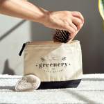 Nécessaire algodão bicolor fecho de correr/puxador a condizer 280 g/m² cor preto vista detalhe 3