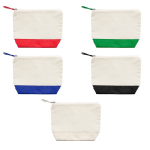 Nécessaire algodão bicolor fecho de correr/puxador a condizer 280 g/m² cor vermelho vista detalhe 2