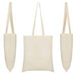 Saco de algodão natural com asa comprida 140 g/m2 vista detalhe 3