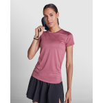 T-shirt manga curta poliéster reciclado para mulher 100 g/m2 Roly Direct Slam cor branco primeira vista de uso