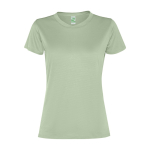 T-shirt manga curta poliéster reciclado para mulher 100 g/m2 Roly Direct Slam cor verde suave segunda vista