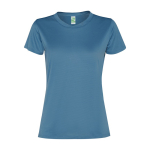 T-shirt manga curta poliéster reciclado para mulher 100 g/m2 Roly Direct Slam cor azul bondi segunda vista