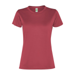T-shirt manga curta poliéster reciclado para mulher 100 g/m2 Roly Direct Slam cor mogno segunda vista