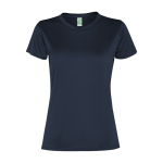 T-shirt manga curta poliéster reciclado para mulher 100 g/m2 Roly Direct Slam cor azul-marinho segunda vista