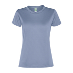 T-shirt manga curta poliéster reciclado para mulher 100 g/m2 Roly Direct Slam cor azul acinzentado segunda vista