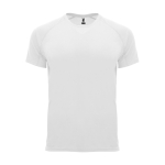 T-shirt técnica manga curta tecido control dry 135 g/m2 Roly Direct Bahrain cor branco segunda vista