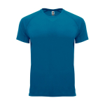 T-shirt técnica manga curta tecido control dry 135 g/m2 Roly Direct Bahrain cor azul bondi segunda vista